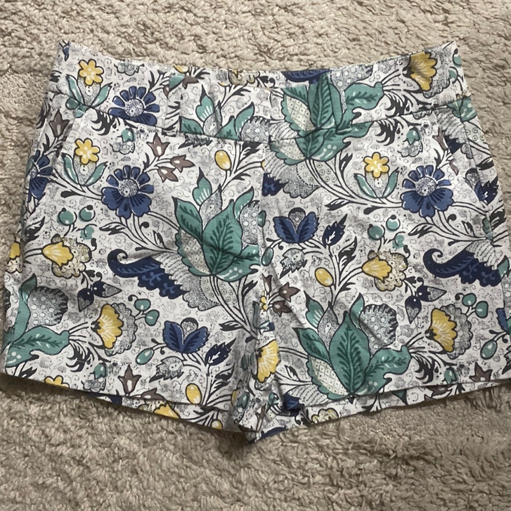 Like new womens loft size 4 blue/green floral print